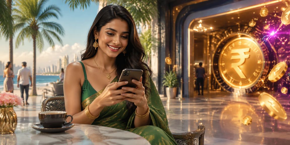 Mobile player enjoying 14821 slots in colorful saree